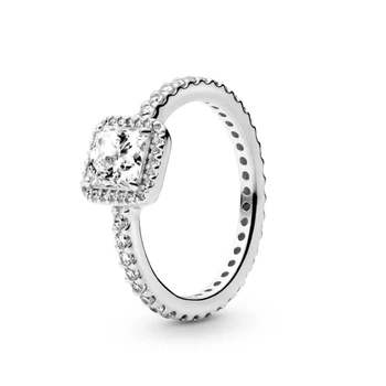 Посріблена Каблучка Пандора Pandora Сяючий квадрат 190947CZ (17.8)