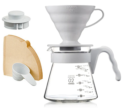 Набор Hario Pearl Grey Set V60 для заваривания кофе с пуровером V60 02, сервером 700 мл и 40 фильтрами (14EDC2EA78B1)