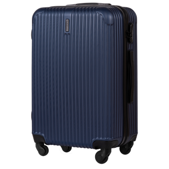 Дорожный пластиковый чемодан Wings TR058 Egret малый (S) ручная кладь на 4 колесах 55х38х21 см, синий