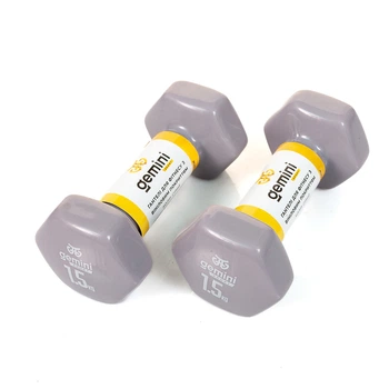 Гантели виниловые Gemini 1.5 кг × 2 шт серые для фитнеса и реабилитации (GSD-1.5GRAY)