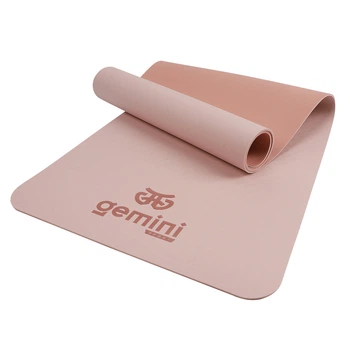 Коврик для йоги и фитнеса Gemini TPE+TC, 183×61×0,6 см, противоскользящий, Розовый, GE-60027