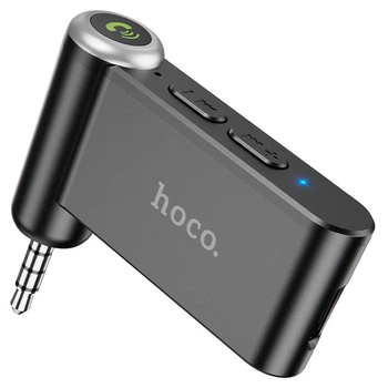 Bluetooth адаптер ресивер для автомобіля та аудіосистем Hoco E58 AUX 3.5 мм Чорний