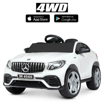 Электромобиль детский 2,4G, 4мот.45W, 1акум.12V9AH, MP3, USB, EVA, светло, кожа, белый