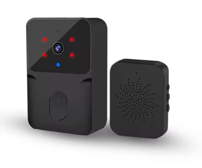 Дверний дзвінок з відеокамерою і двостороннім аудіо Wi-Fi Чорний KT6011301