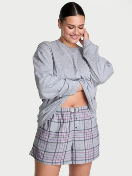 Пижама (лонгслив + шорты) женская хлопковая Victoria's Secret 329763698 L Серая (1159857917)