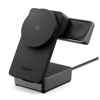 Беспроводная зарядка Spigen Essential 3in1 Magnetic 25W Qi2.2 Black with MagSafe (ACH10398)