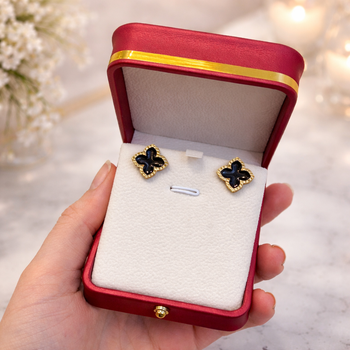 Сережки у стилі Van Cleef (Gold-Black)