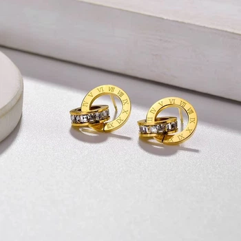 Серьги в стиле Bvlgari двойное кольцо (Gold)
