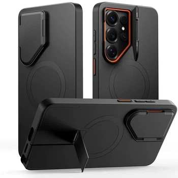 Чехол Tech-Protect Kevlar Aura для Samsung Galaxy S26 Ultra Black/Orange with MagSafe (5906302352425)