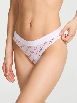 Жіночі трусики Victoria's Secret (27769118796) Logo Cotton Thong XXL білі