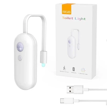 Нічник для унітазу з датчиком руху RGB підсвічування 8 кольорів USB заряджання