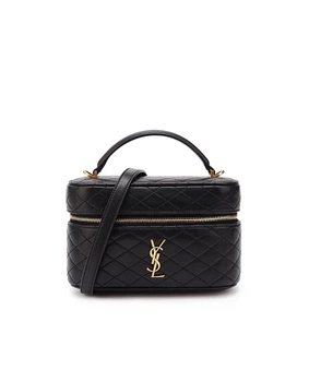 Сумка кожаная с логотипом Saint Laurent GABY 7667311EL07 Черный