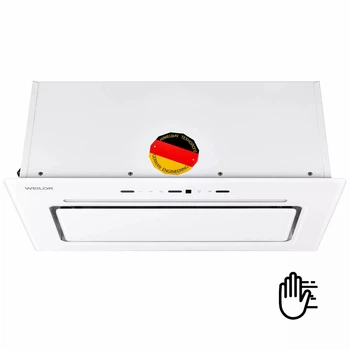 Полновстаиваемая вытяжка WEILOR LUMINA WBG 66 WHITE, белая мощная, управление жестами, 59.8 см, 1000 куб.м.