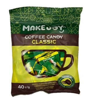 Цукерки MakeJoy Coffee Candy Classic з кофеїном 40 г (CH0648)
