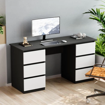Стіл письмовий Furnigrade СП-14 антрацит-білий 75х145х50
