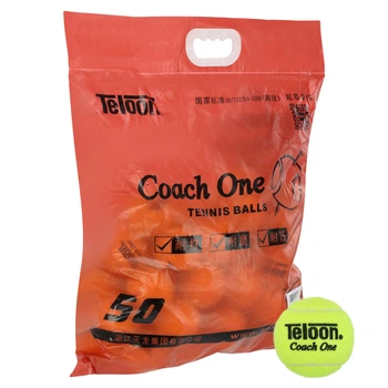 М'ячі для великого тенісу 50шт Каучук Повсть TELOON COACH ONE салатовий COACH-50