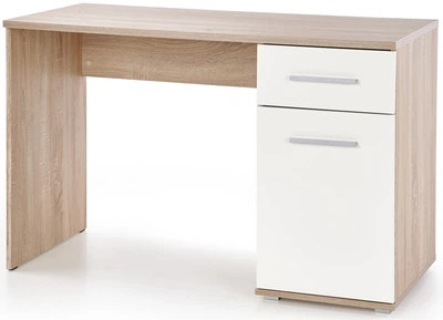 Стіл Halmar Lima B-1 з висувним ящиком 120 × 55 × 77 см Дуб Сонома/Білий (V-PL-LIMA-B1-BIAŁY/SONOMA) (5905248102767)