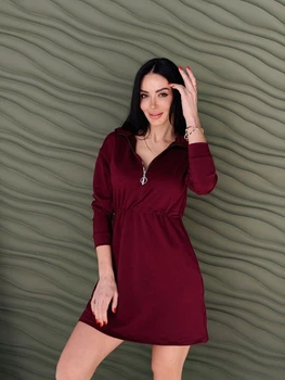 Женское спортивное платье на кулиске Fashion 50/52 марсала