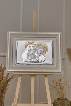 Срібна ікона Свята Родина (81301 7LORO DM 8330 BG) 72х58 см