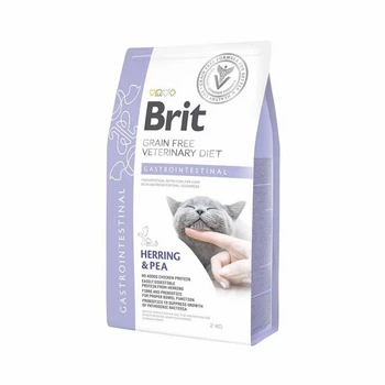 Корм сухой Brit Grain Free VetDiet Cat Gastrointestinal для кошек при нарушении пищеварения с сельдецем лососем яйцом и горохом