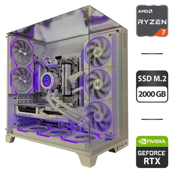 Сборка под заказ: ПК GameMax Infinity Pro White Tower / AMD Ryzen 7 7800X3D (8 (16) ядер по 4.2 - 5.0 GHz) / 32 GB DDR5 / 2000 GB SSD M.2 / nVidia GeForce RTX 5070, 12 GB GDDR7, 192-bit / 850W