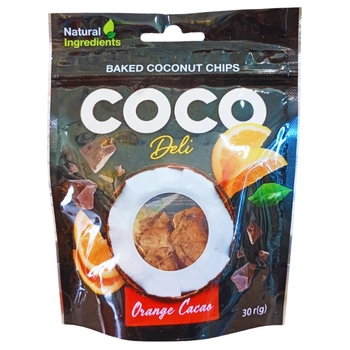 Кокосові чіпси Coco Deli Orange Cacao Coconut Chips 30 г