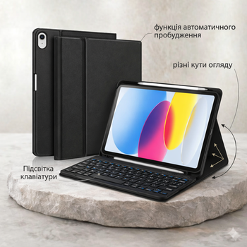 Чехол-клавиатура для iPad 10-го поколения 10.9 дюймов 2022 года, с Bluetooth клавиатурой, с держателем для стилус для iPad 10-го