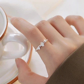 Женское минималистичное кольцо, открытое, серебристого цвета J4821