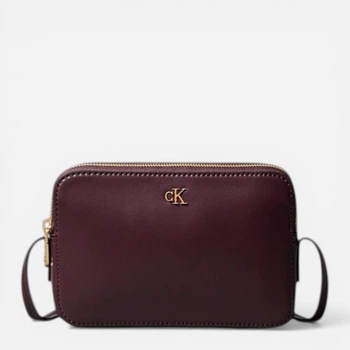 Сумка крос-боді через плече жіноча маленька Calvin Klein 4F3173G-BAP(Fudge) Бордова (196669787793)