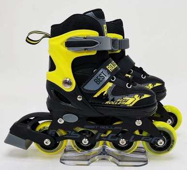 Роликові ковзани Best Roller 10890-S, регульовані, жовті, розмір 30-33