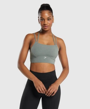 Спортивний топ для фітнесу жіночий Gymshark 194782 S Хакі (2200005144336)