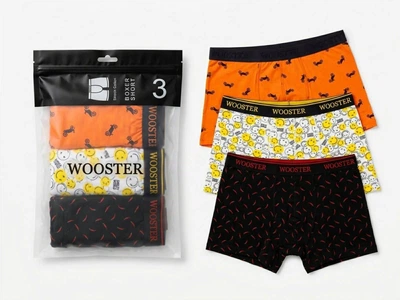 Набор трусов шорты мужской WOOSTER 194968 XL 3 шт Черно/бело/оранжевый (2200005147078)