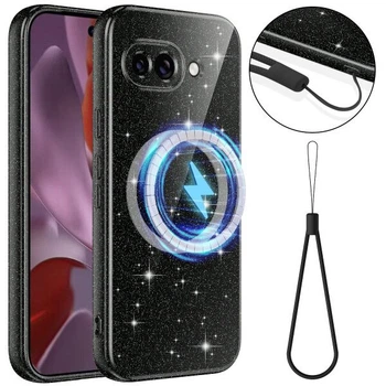 Защитный чехол Deexe Glitter Case with MagSafe для Google Pixel 9a - Black