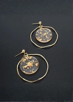Серьги женские круги с медальенами Fashion Jewelry Золотистые 21374