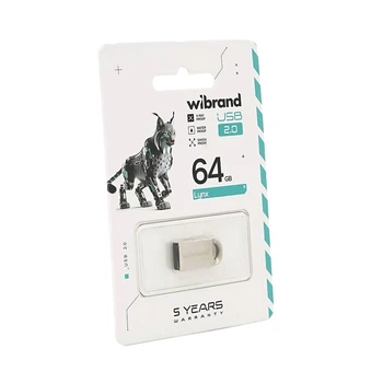 Флеш-накопичувач Mibrand Lynx, USB 2.0, 64GB, Metal Design, Blister