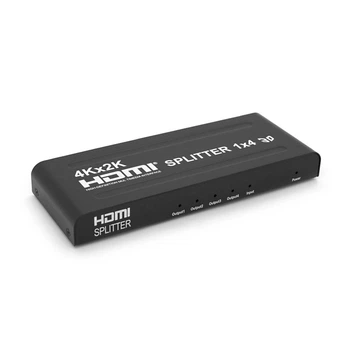 Активний HDMI сплітер 1=>4 порти, 4K, 2K, 3D, 1080Р, 1,4 версія, DC5V/2A, Metal, Box (UG-41291)