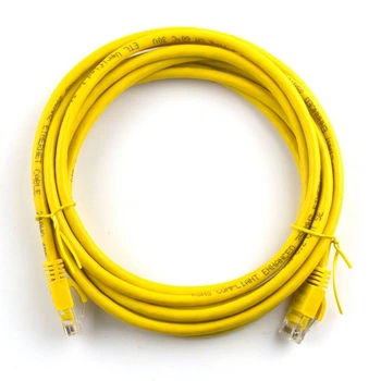 Патч-корд літій RITAR, UTP, RJ45, Cat.5e, 15m, жовтий, Cu (мідь)