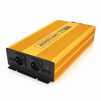 Інвертор напруги Mexxsun MXSPSW-3000, 12V/220V, 3000W з правильною синусоїдою, 2 Shuko, клемні дроти, Q2 (UG-29185)