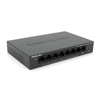 Комутатор POE Mercury MS08CP з 7 портами POE + 1 порт UP-Link 100Мбіт, БП в комплекті, Q18 (UG-24087)