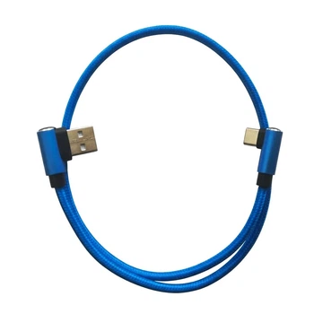 Кутовий кабель USB-A - Type-C (M/M) 3A 66W Fast Charging Blue, 50 см (48837-05)