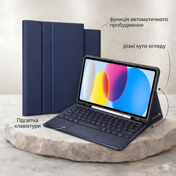 Чехол-клавиатура с подсветкой для iPad Pro 2019/2020/2021/air3 10,5 дюймов Темно-синий