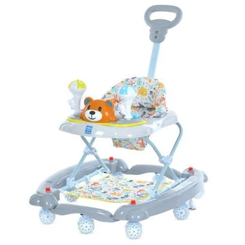 Ходунки дитячі BAMBI M 3656A-S-4&nbsp;Ведмедик 3в1&nbsp;з батьківською ручкою, качалкою та силіконовими колесами