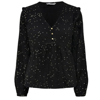 Жіноча блуза Only Luca Fr бавовняна елегантна чорна XS 15240227 BLACK (XS)