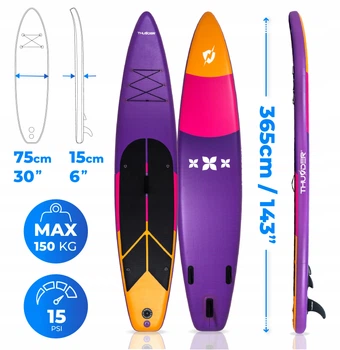 SUP Board PRO Stand UP Paddle Board Надуваний 12” 365cm 150kg Thunder