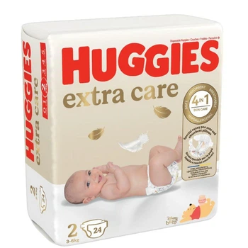 Подгузники детские Huggies Extra Care размер 2 (3–6 кг) 24 шт