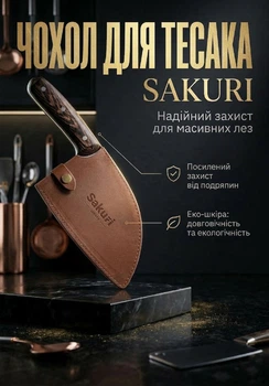 Чохол для тесака Sakuri Satori Коричневий Еко-шкіра