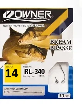 53816 - №14 Гачки "OWNER" RL-340 BREAM BRASSE (JAPAN),RL-53816-14