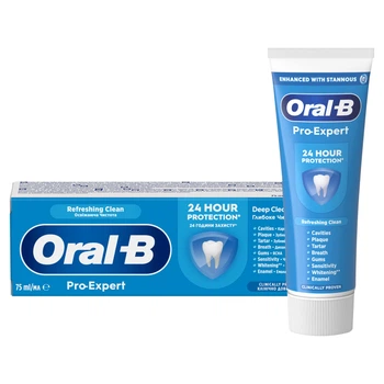 Зубная паста Oral-B Pro Expert Deep Clean с фторидом олова 75 мл для защиты от кариеса и зубного налета, освежающая зеленая мята