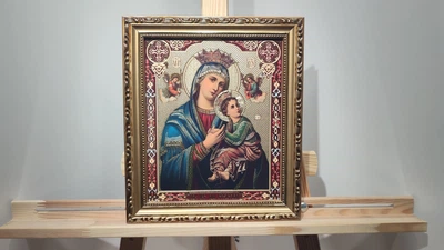 Икона Пресвятой Богородицы Неустанной помощи в багетной раме 20х24 см. №226