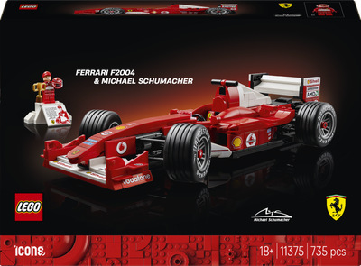 Конструктор LEGO Icons Ferrari F2004 та Michael Schumacher 735 деталей (11375)